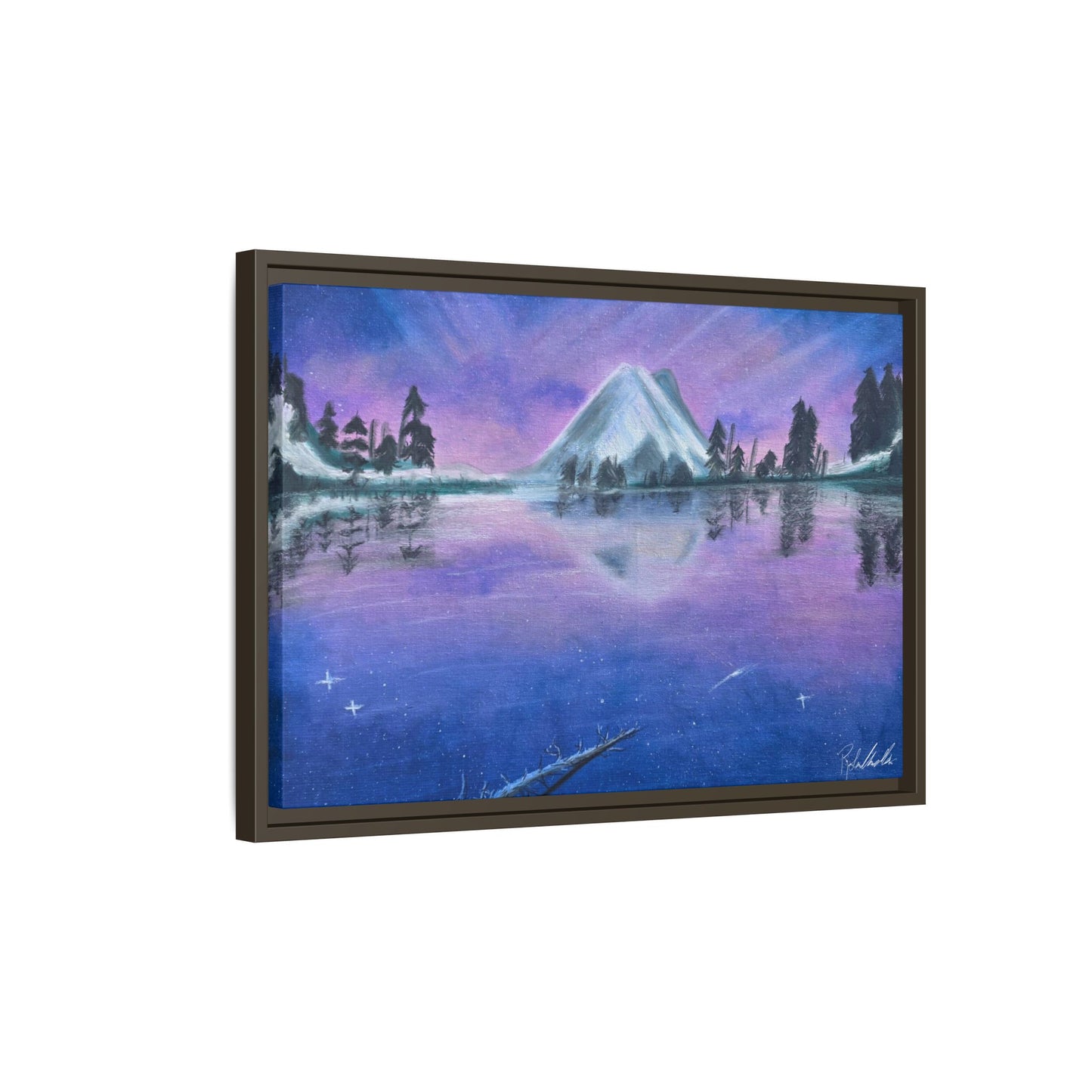 Purple Sky Over Lone Mountain Framed Wall Art