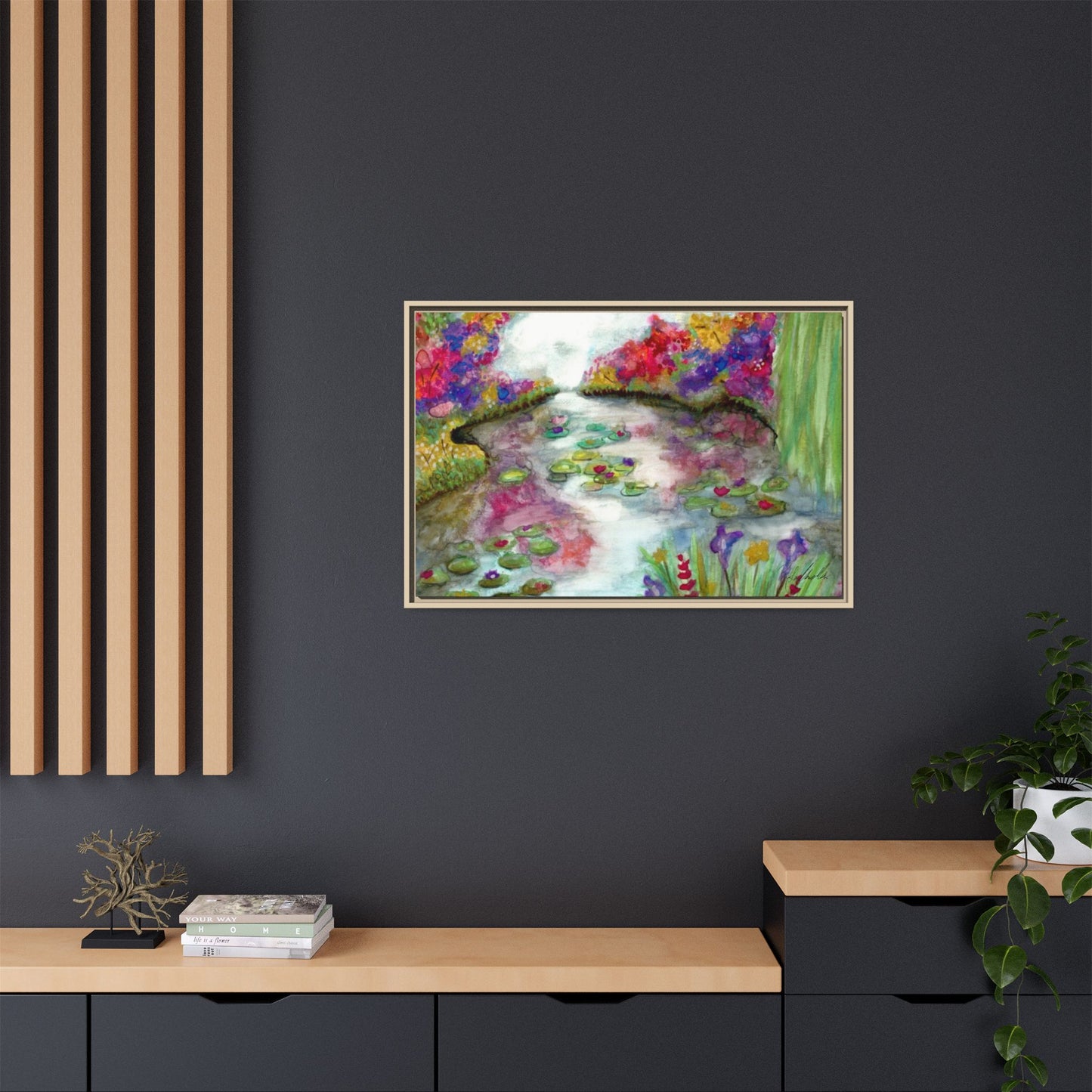 Floral Summer Pond Framed Wall Art