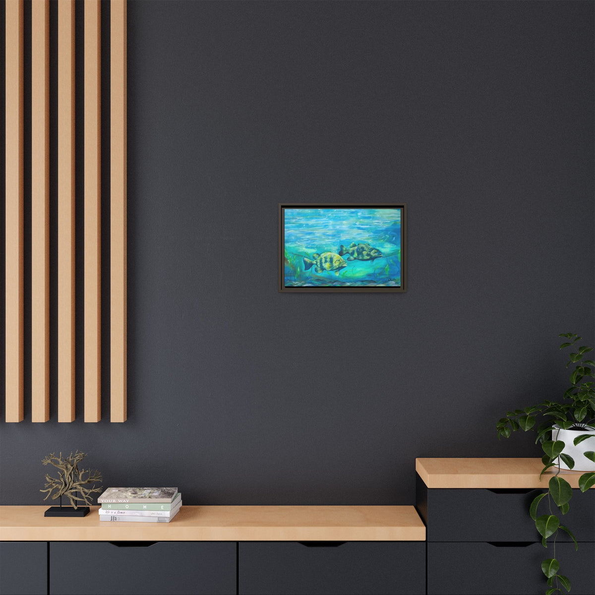 Framed Matte Canvas - Underwater Fish Scene