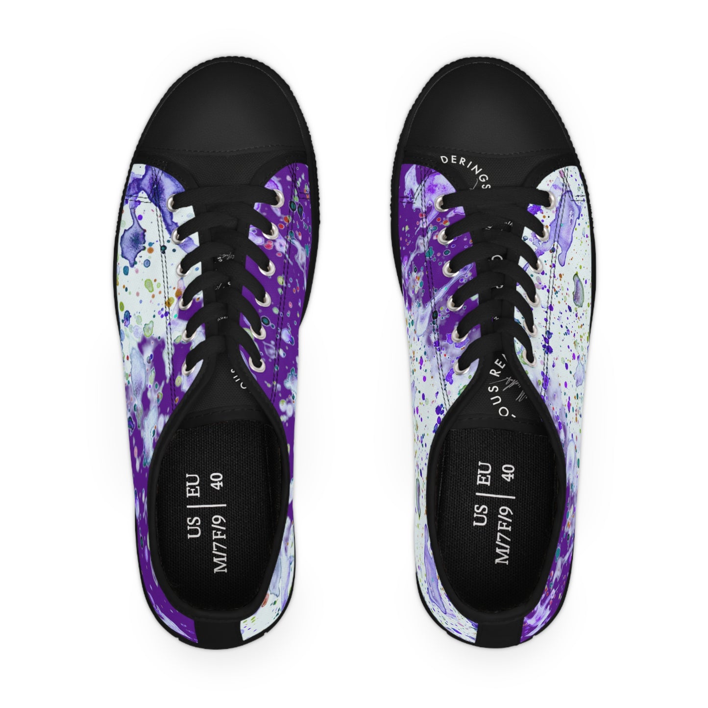 Purple Color Splash Unisex Classic Low Top Sneakers