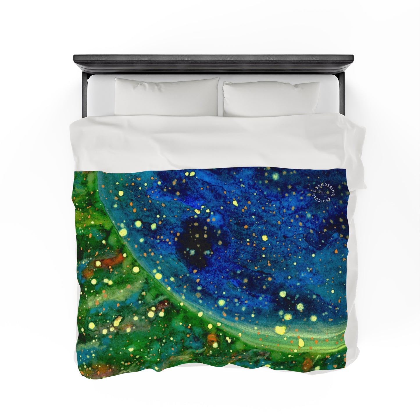 Blue Planet Galaxy Velveteen Plush Blanket