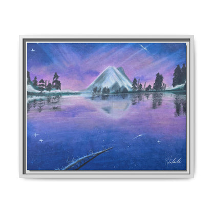 Purple Sky Over Lone Mountain Framed Wall Art