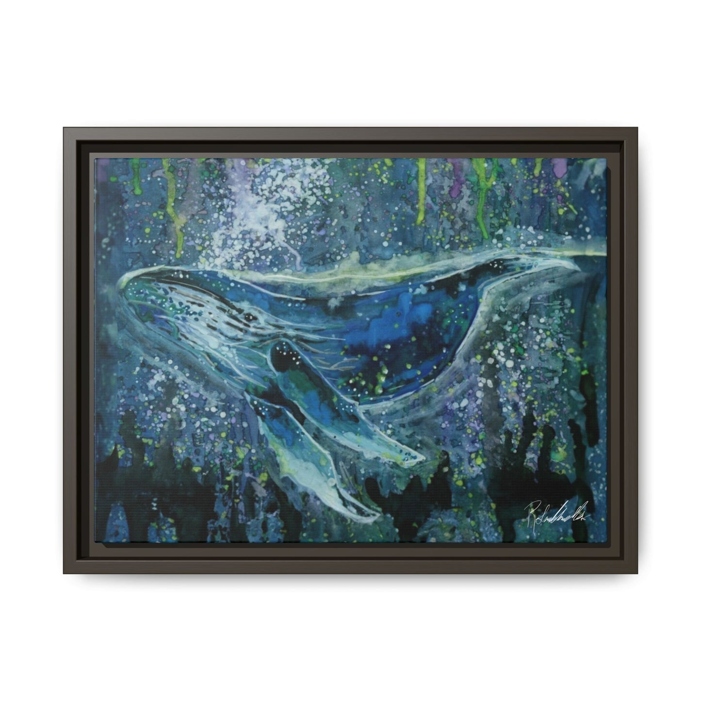 Watercolor Whale Framed Wall Art