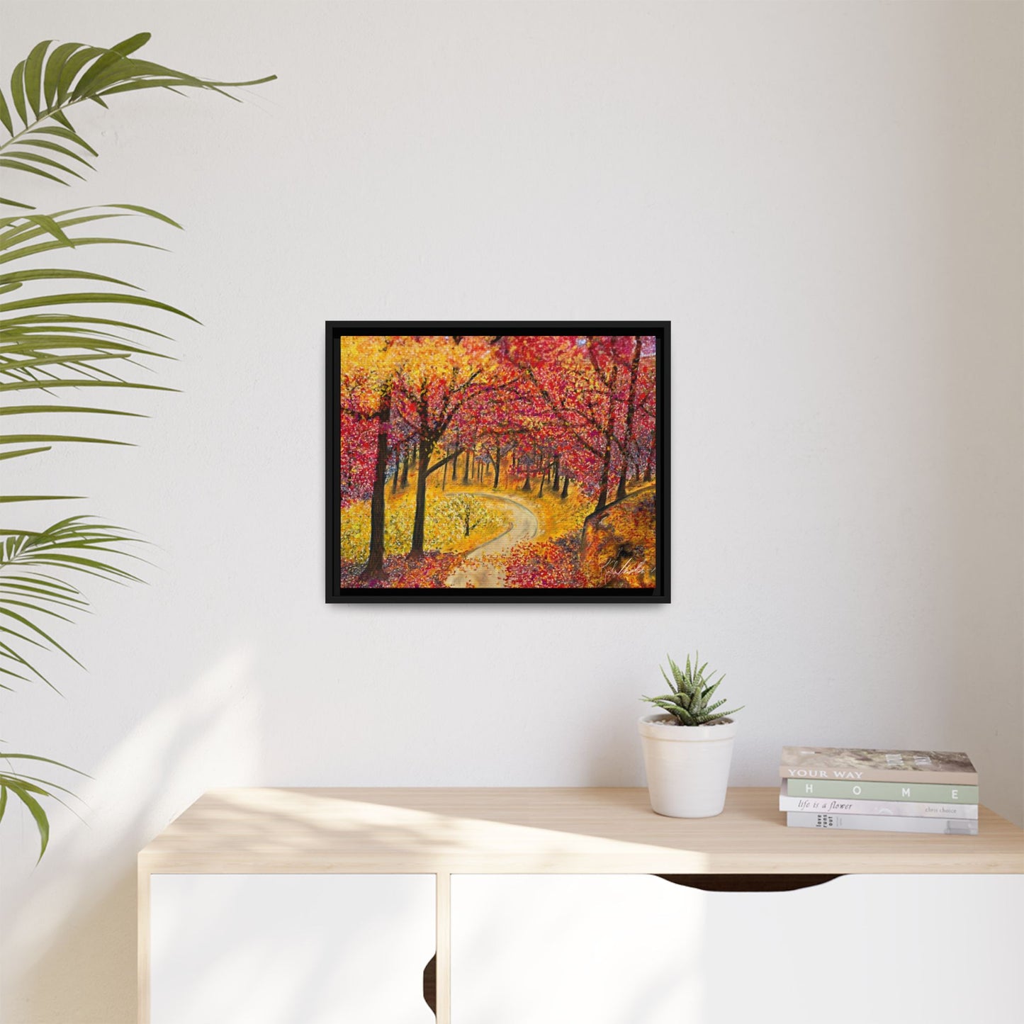 Vibrant Fall Forest Framed Wall Art