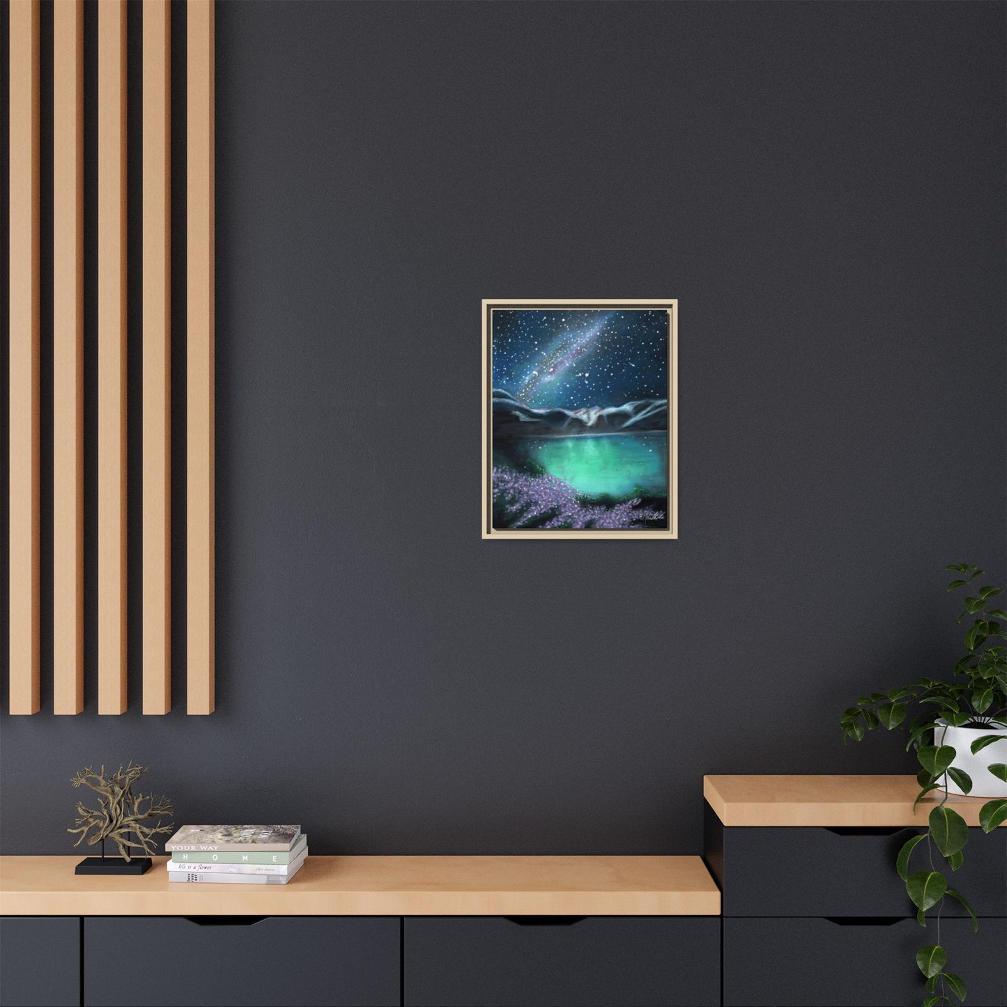 Night Sky over Spring Lake Framed Wall Art
