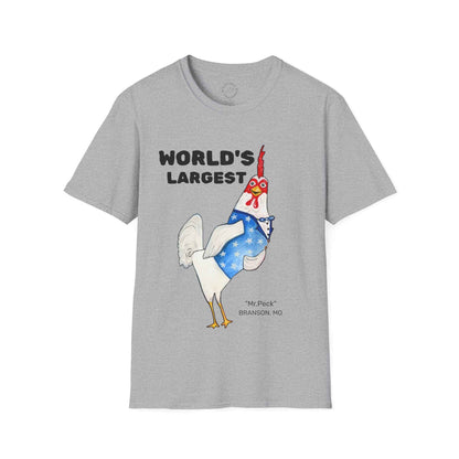 World's Largest Chicken T-Shirt — Funny Patriotic Rooster Tee