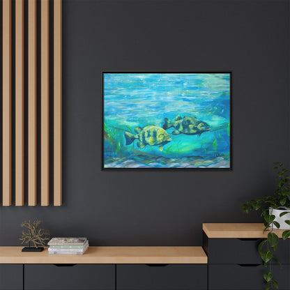 Framed Matte Canvas - Underwater Fish Scene