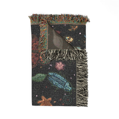 Whimsical Colorful Boho Butterfly & Floral Woven Blanket