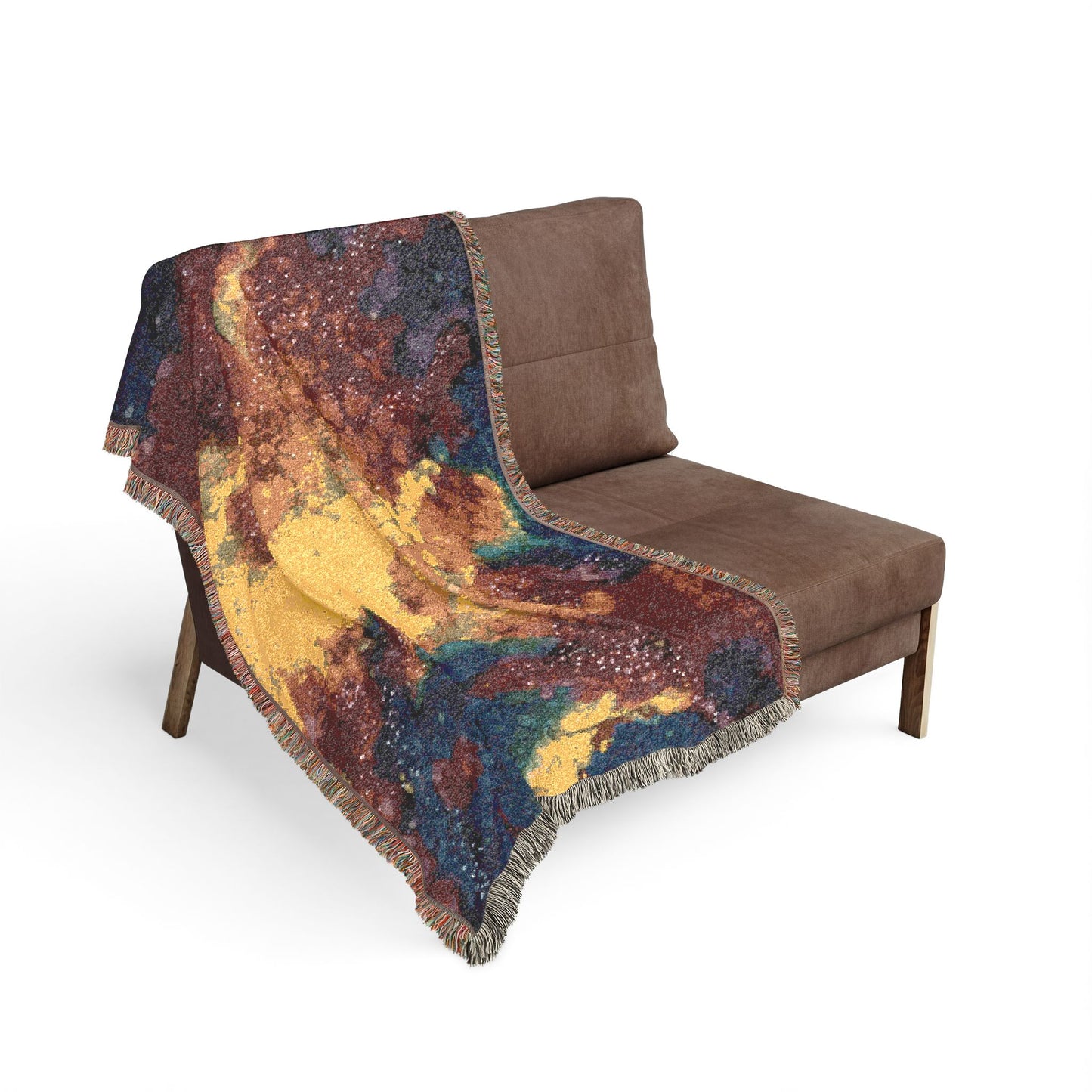 Abstract Aurora Woven Blanket — Colorful Pixel Art Throw for Living Room & Bedroom