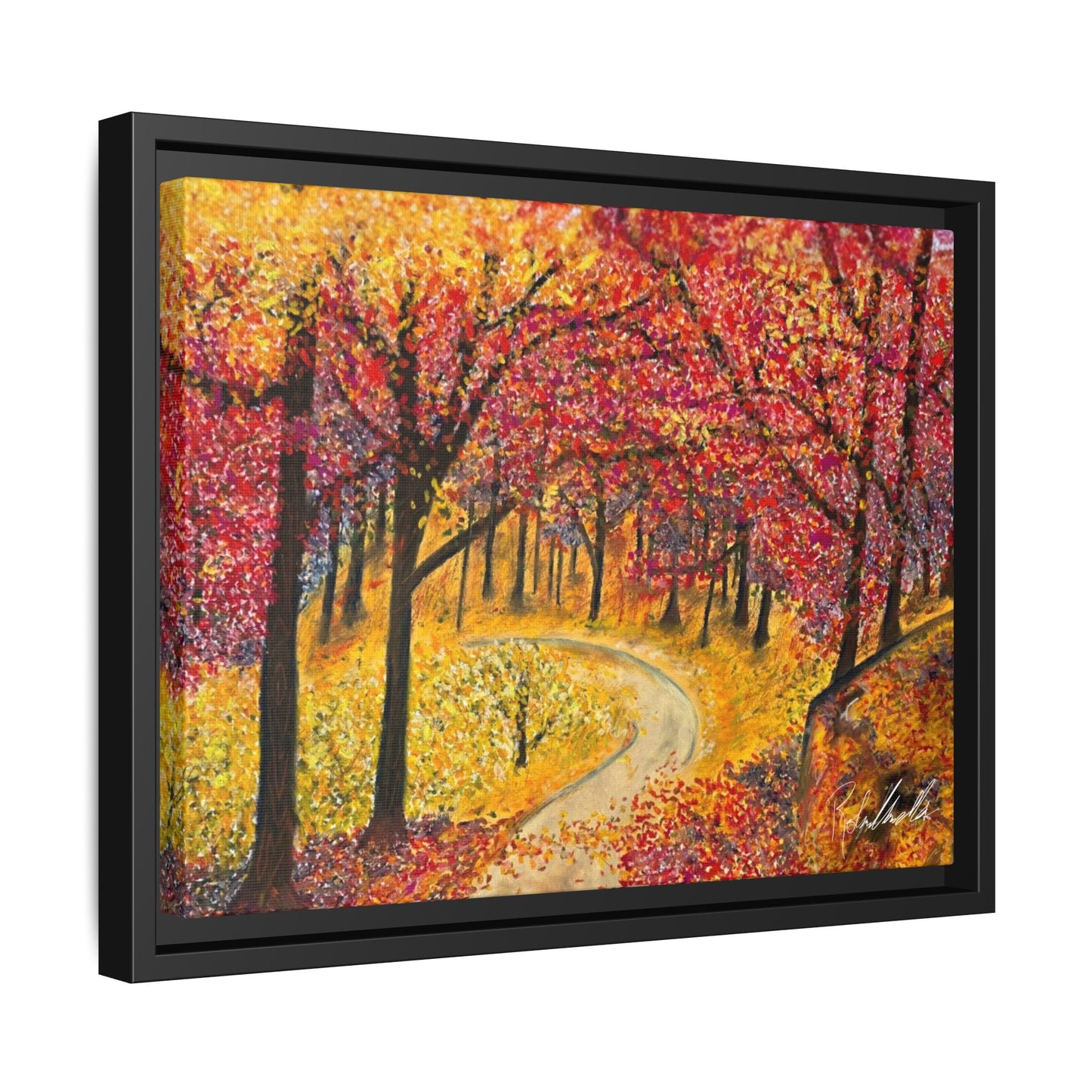 Vibrant Fall Forest Framed Wall Art
