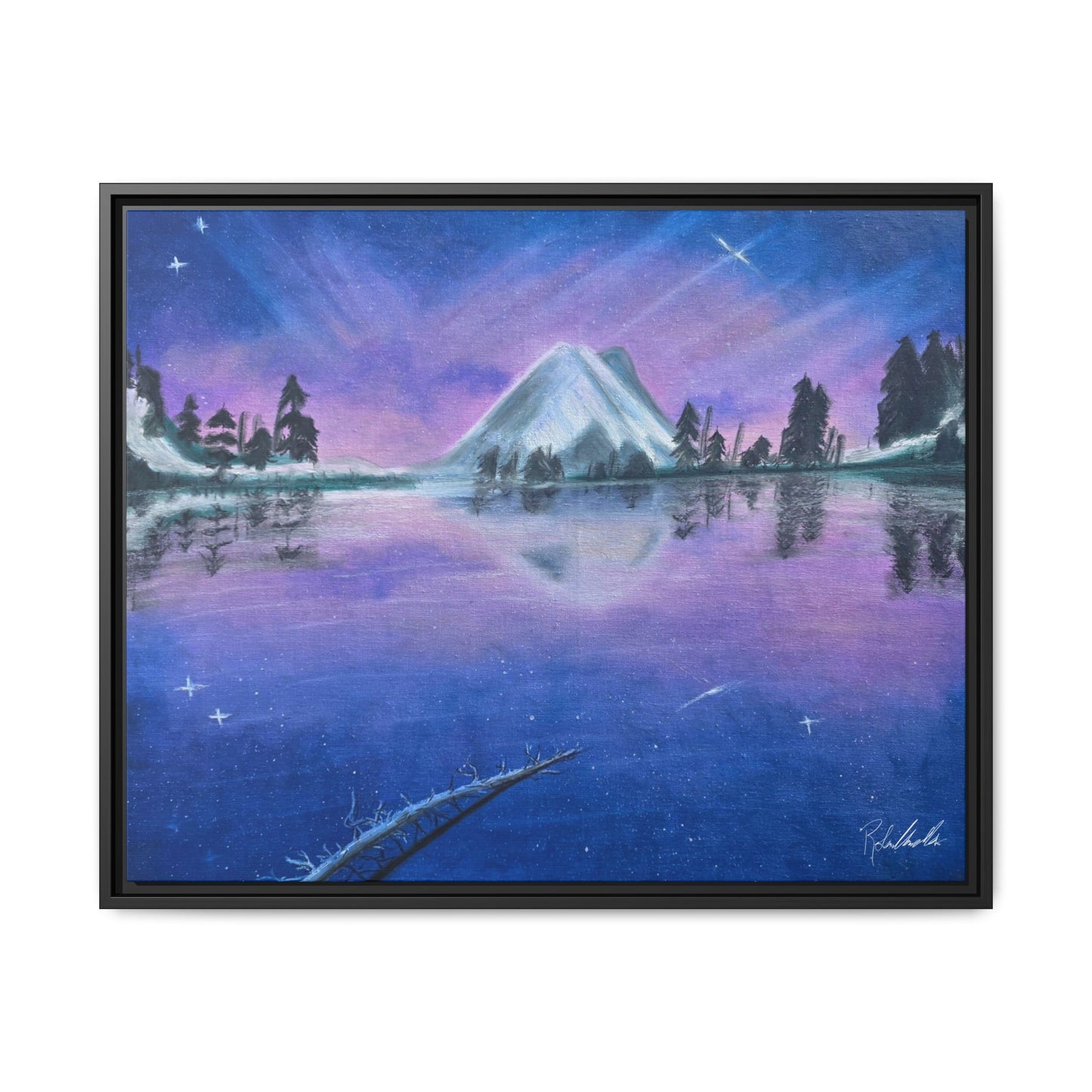 Purple Sky Over Lone Mountain Framed Wall Art