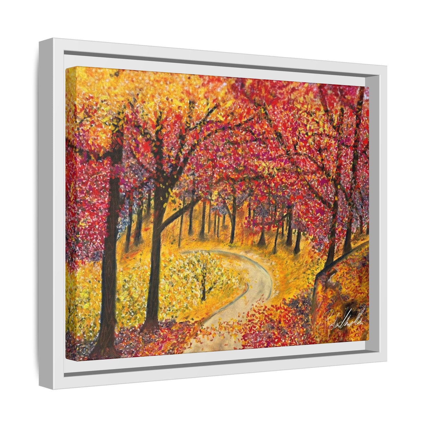 Vibrant Fall Forest Framed Wall Art