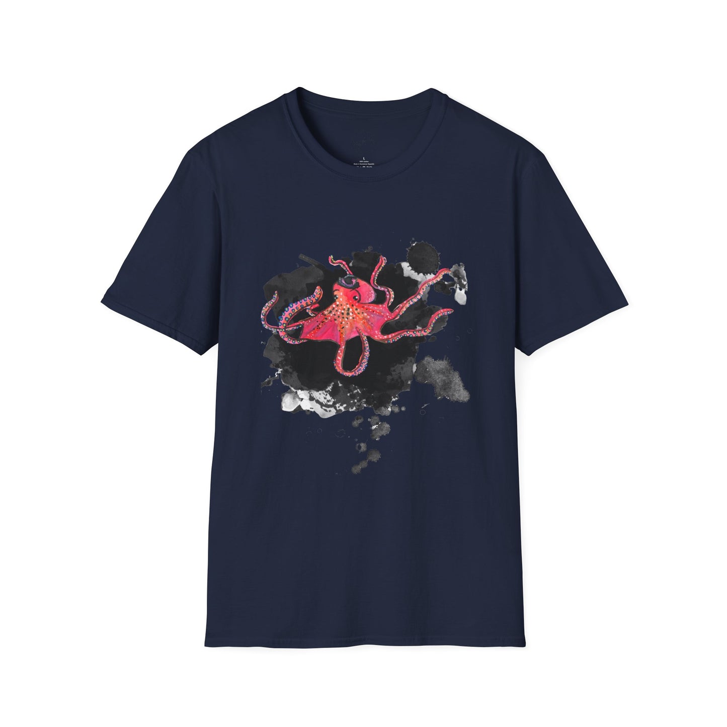 Octopus Ink Blot Unisex Softstyle T-Shirt