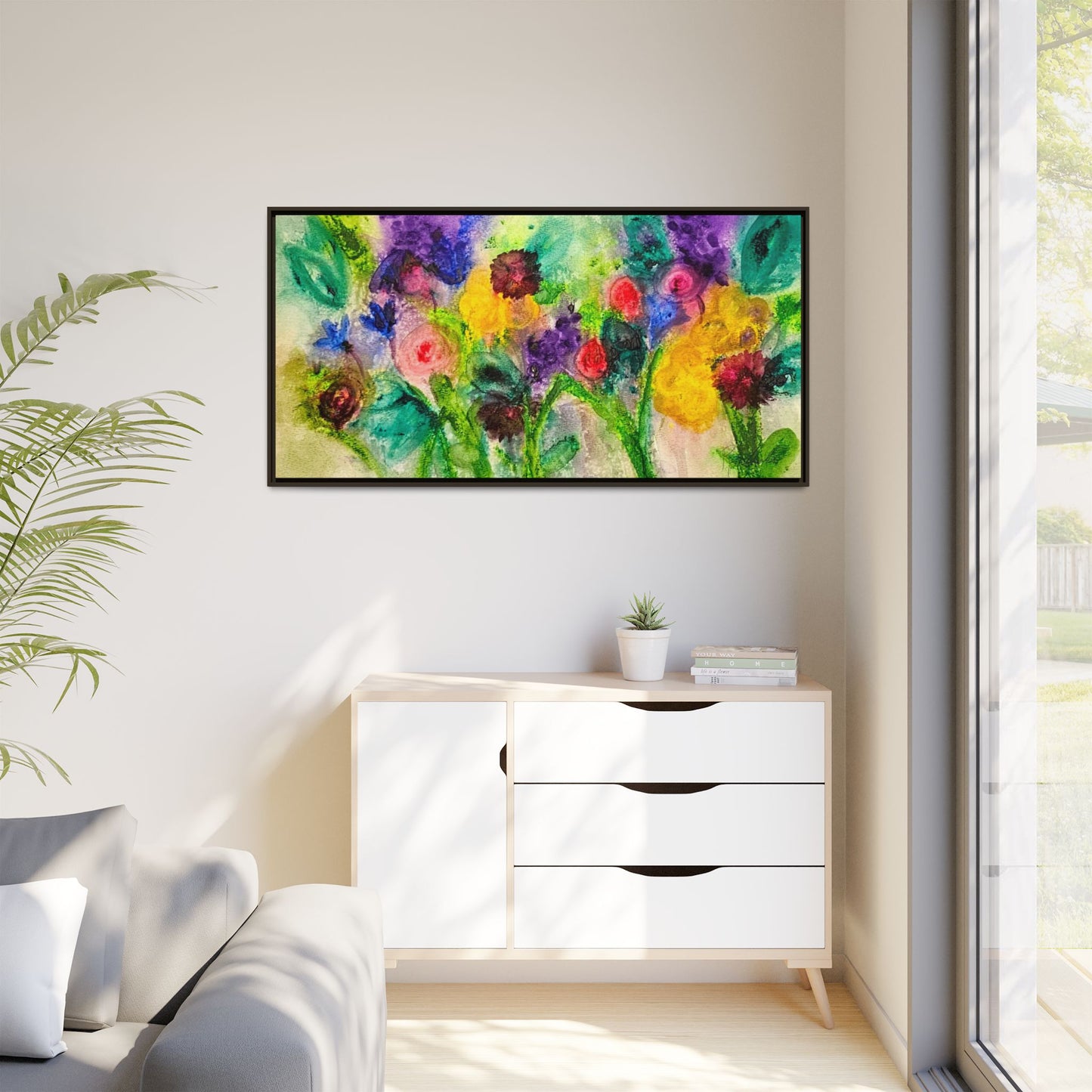 Abstract Flowers Framed Wall Art