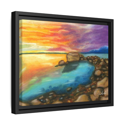 Sunset Ocean Beach Framed Wall Art