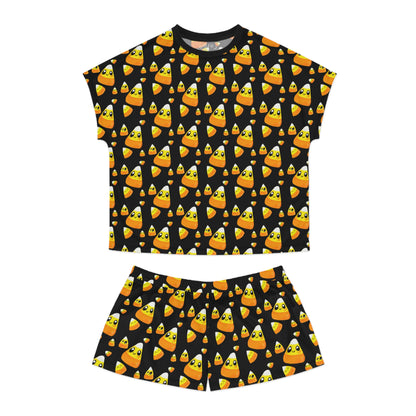 Candy Corn Pattern Women’s Pajama Set — Cute Halloween Short Sleepwear