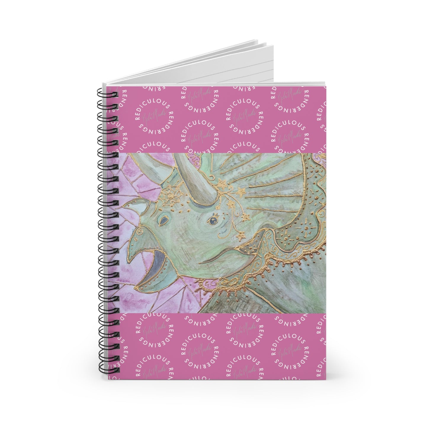 Triceratops Spiral Notebook - Ruled Line 118 Pages, Printed Cover