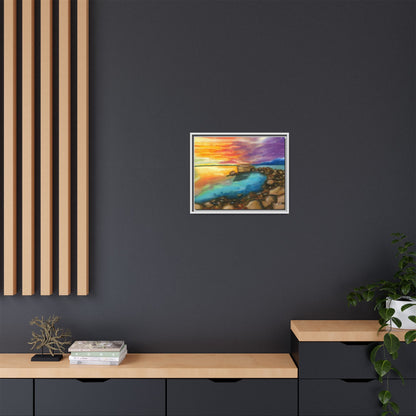 Sunset Ocean Beach Framed Wall Art