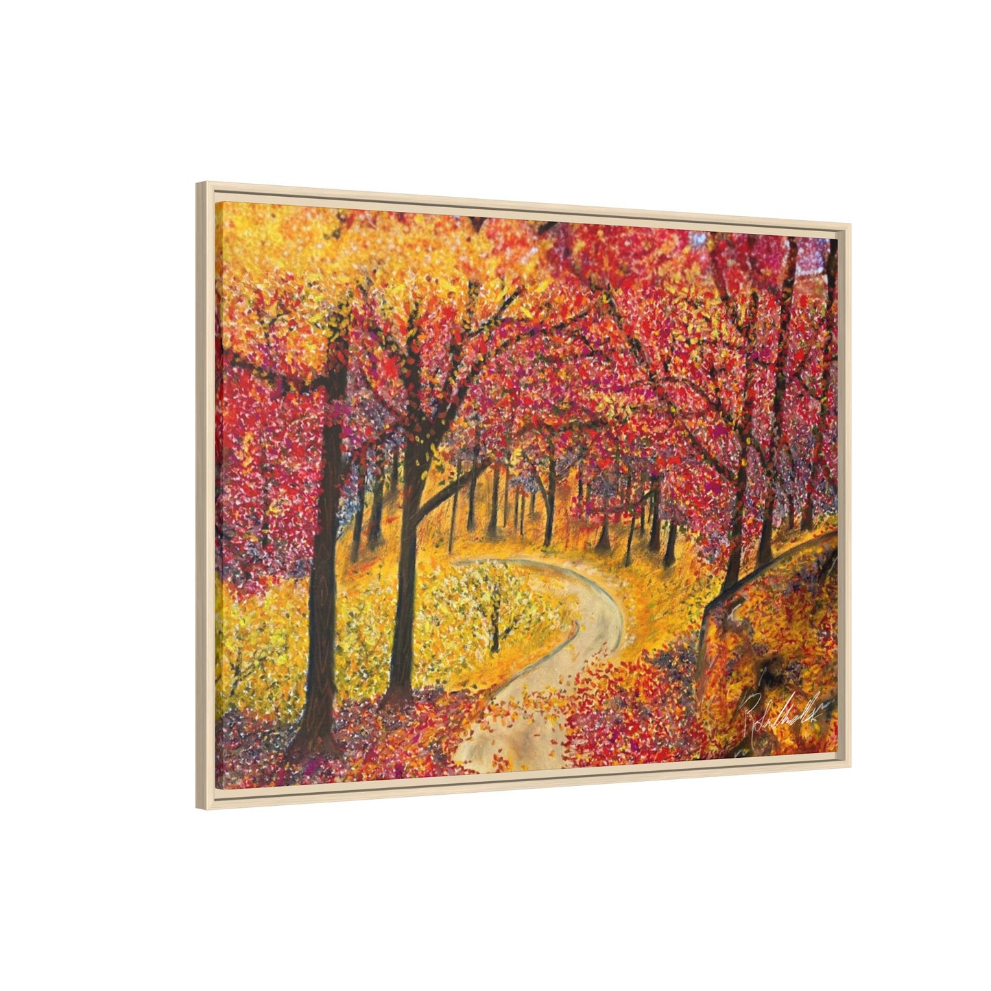 Vibrant Fall Forest Framed Wall Art