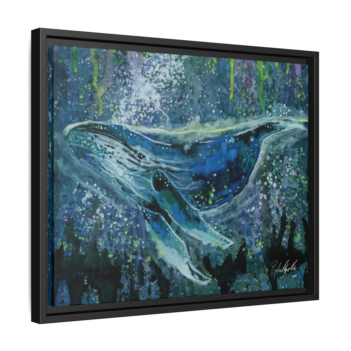 Watercolor Whale Framed Wall Art