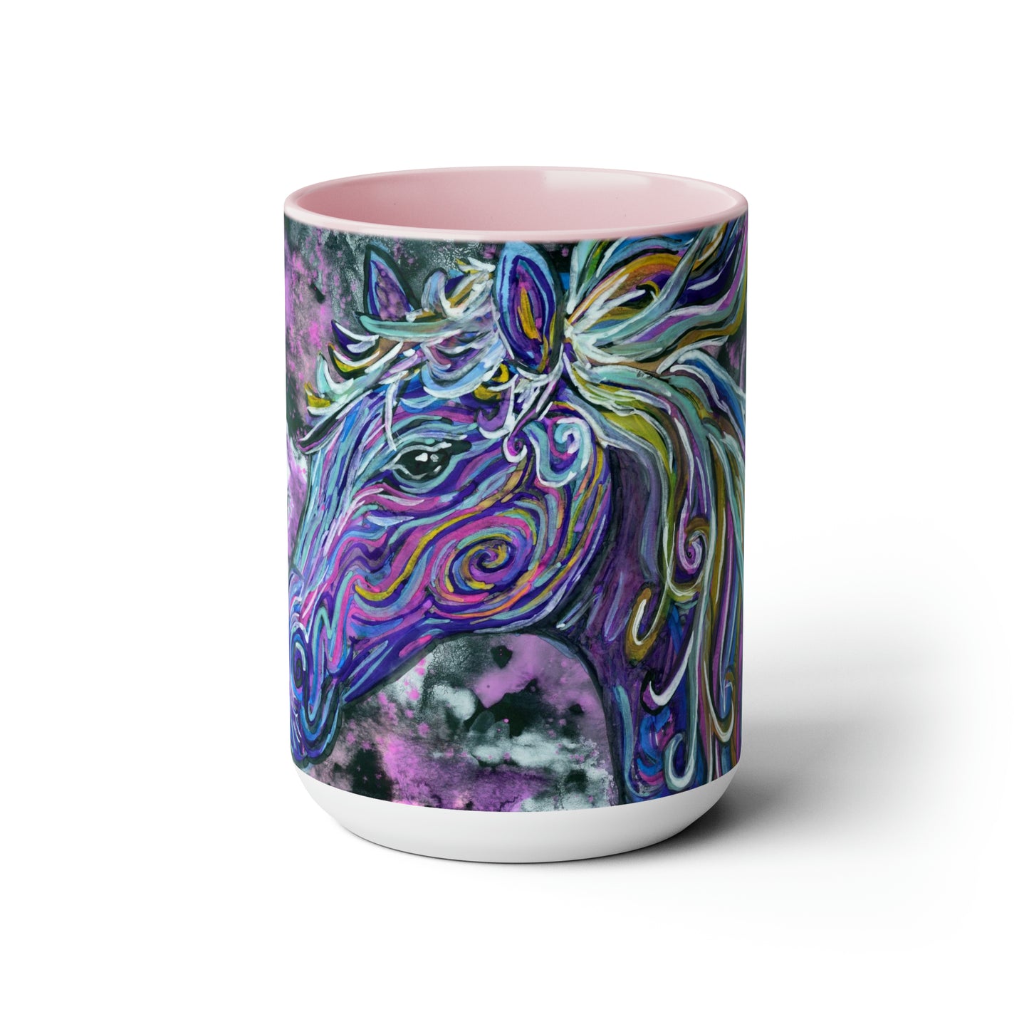 Horse Two-Tone Coffee Mugs, 15oz