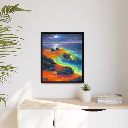 Beach at Night Frame Wall Art