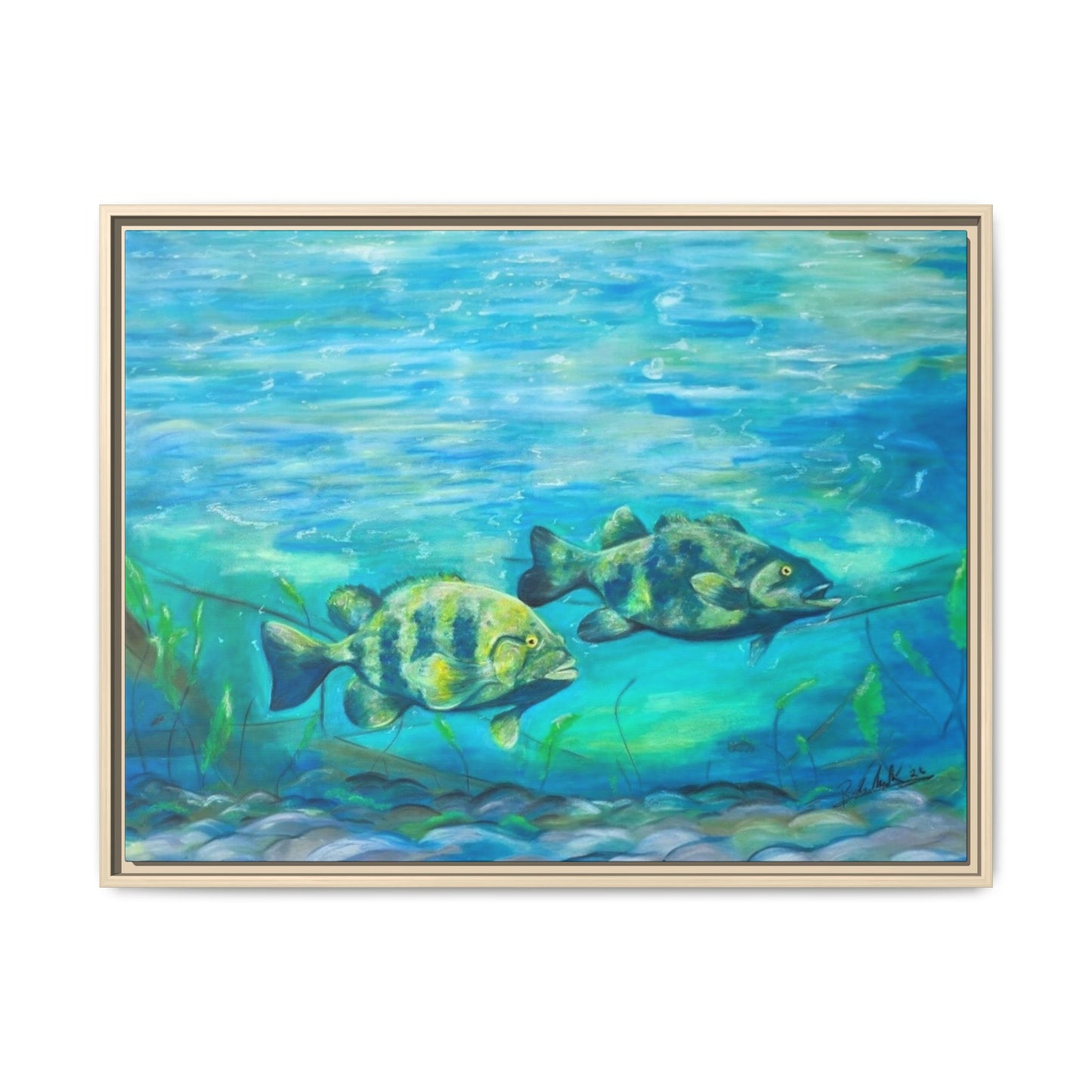 Framed Matte Canvas - Underwater Fish Scene