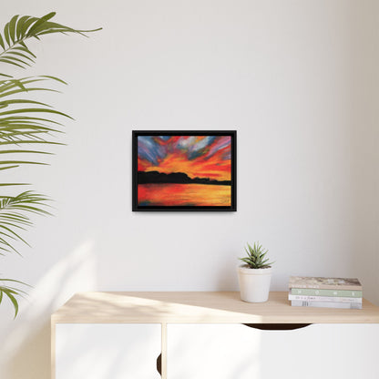Sunset Over The Lake Framed Wall Art