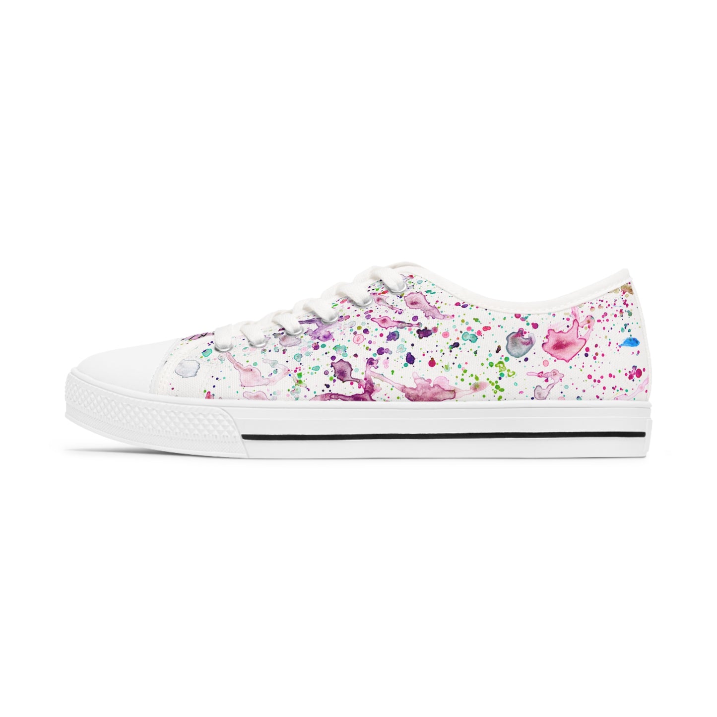 White Splashes Unisex Classic Low Top Sneakers