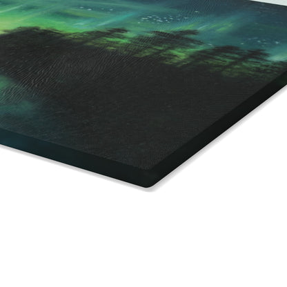 Aurora Night Glass Cutting Board – Northern Lights Kitchen Decor