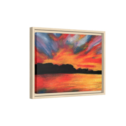Sunset Over The Lake Framed Wall Art