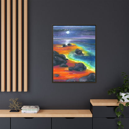 Beach at Night Frame Wall Art