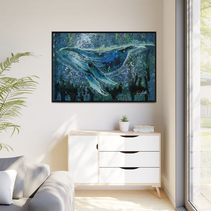 Watercolor Whale Framed Wall Art