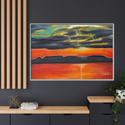 Sleeping Giant at Sunset Framed Wall Art