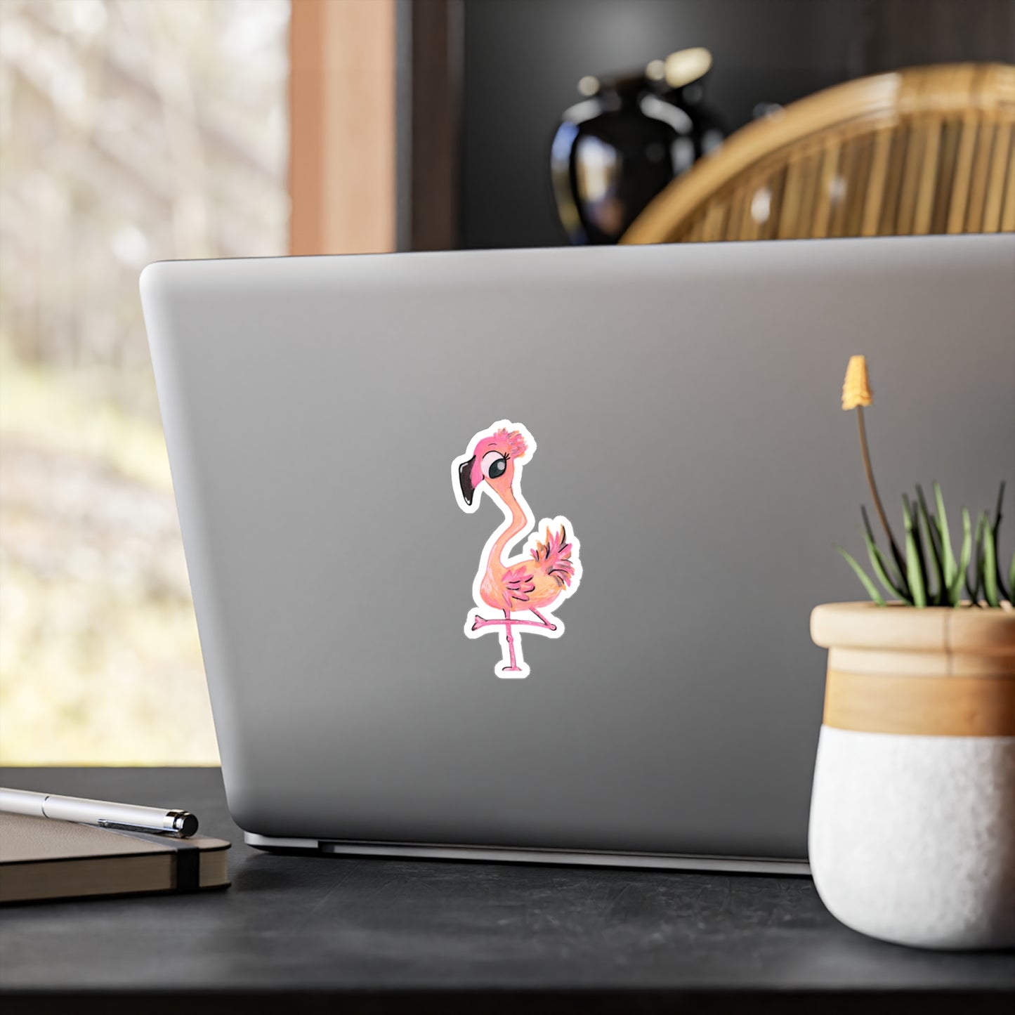 Flamingo-7 Kiss-Cut Vinyl Decals Water, Scratch & UV-Resistant Satin Finish Vinyl Sticker with Removable Adhesive