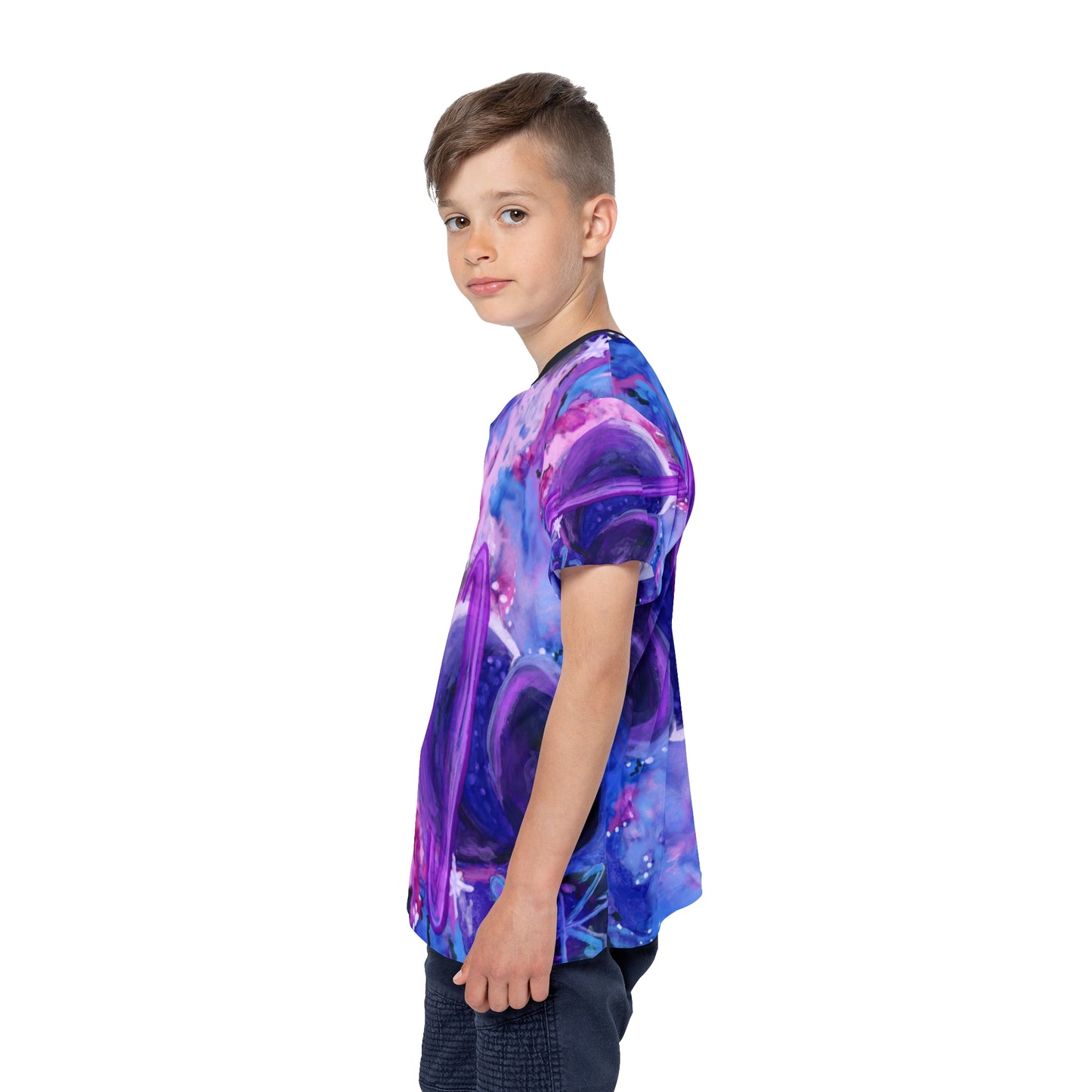 Purple Galaxy Kids Sports Jersey (AOP)