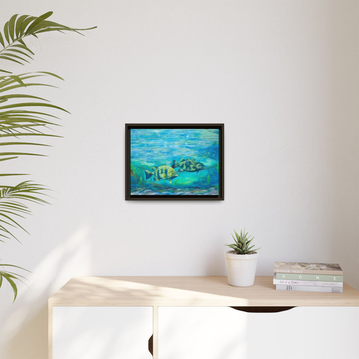 Framed Matte Canvas - Underwater Fish Scene