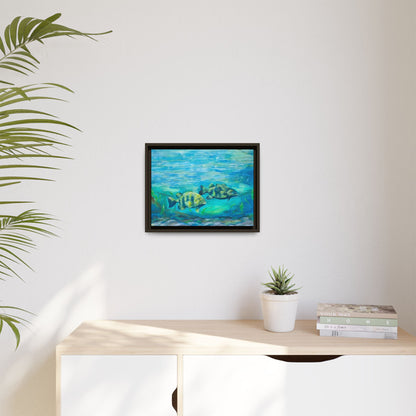 Framed Matte Canvas - Underwater Fish Scene