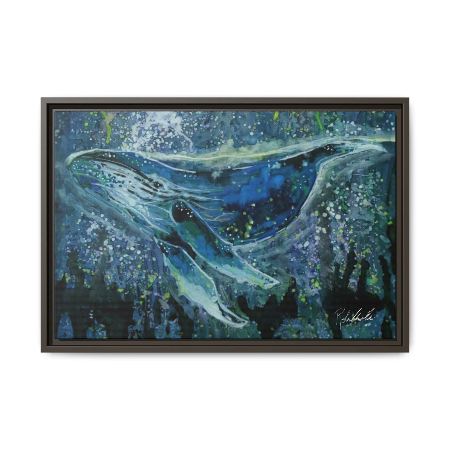 Watercolor Whale Framed Wall Art