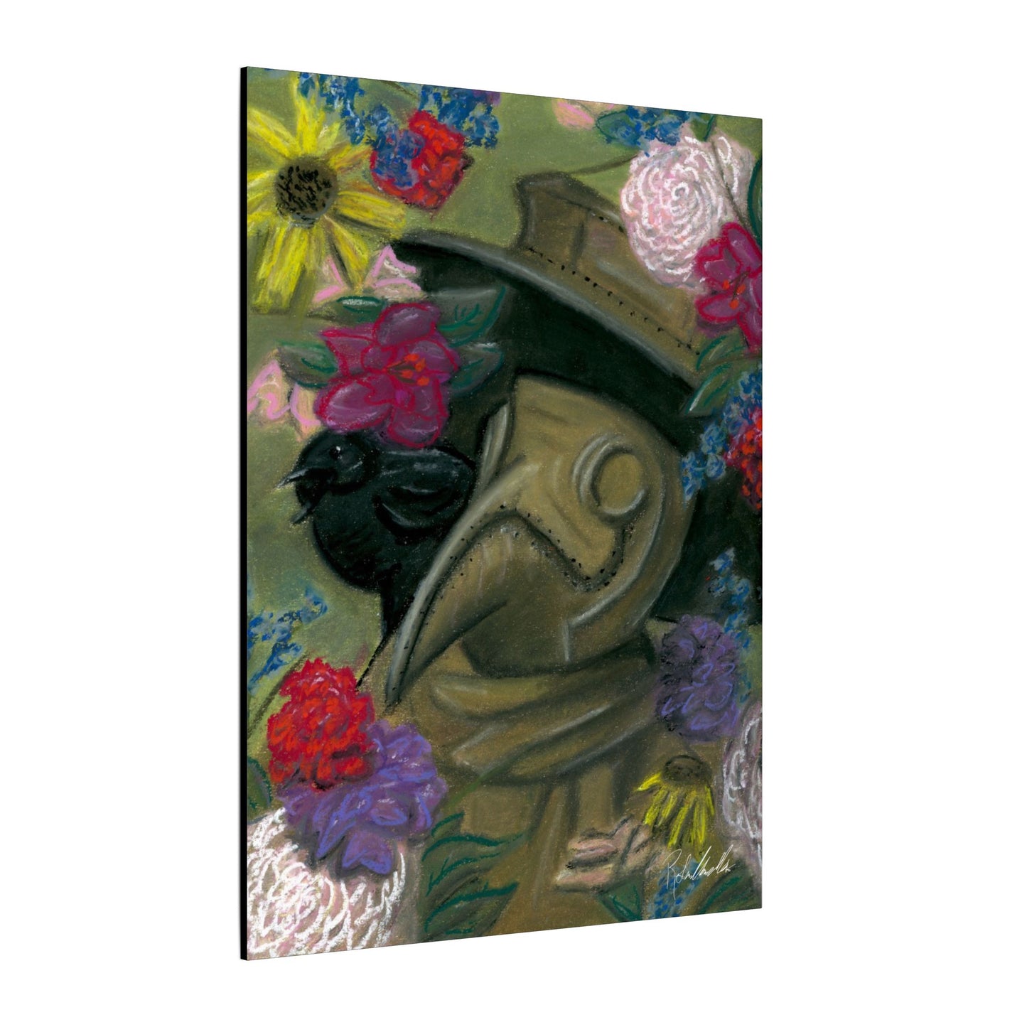 Plague Doctor and Raven Canvas Gallery Wrap