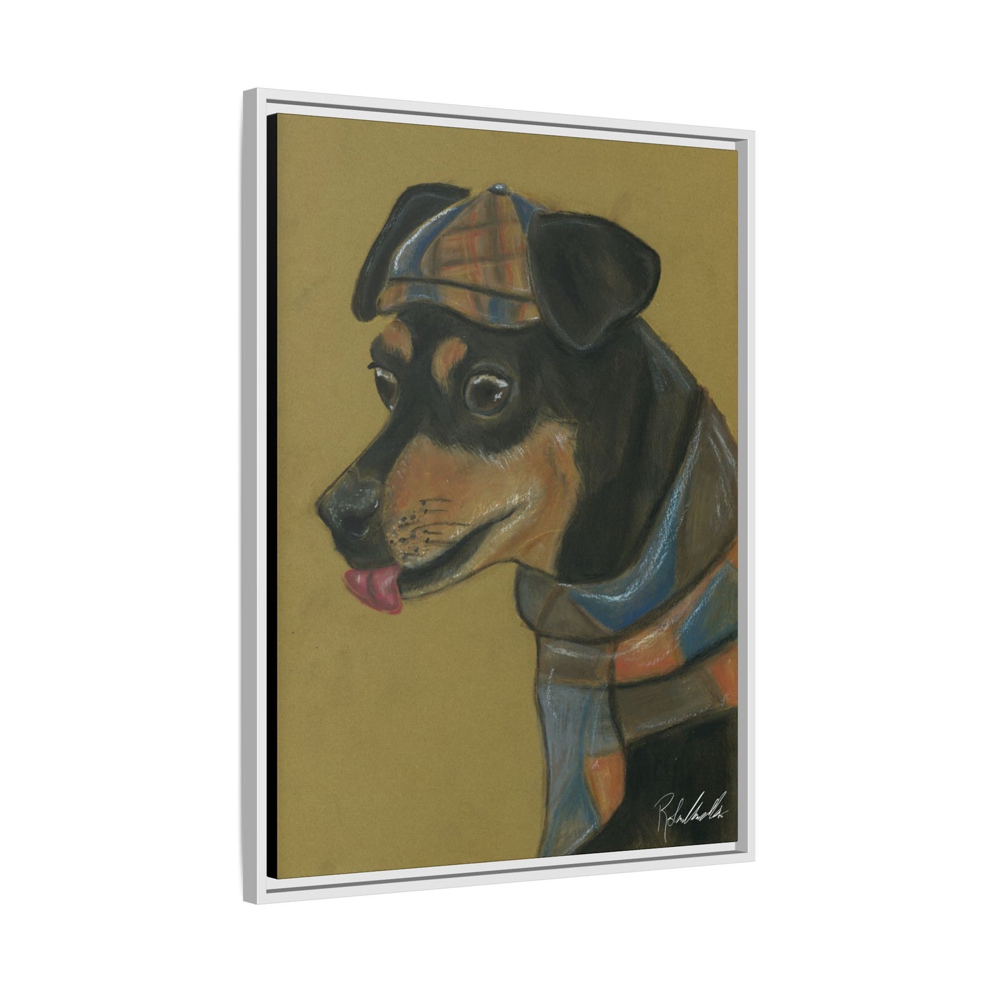 Small Chihuahua Dog in Hat Framed Wall Art