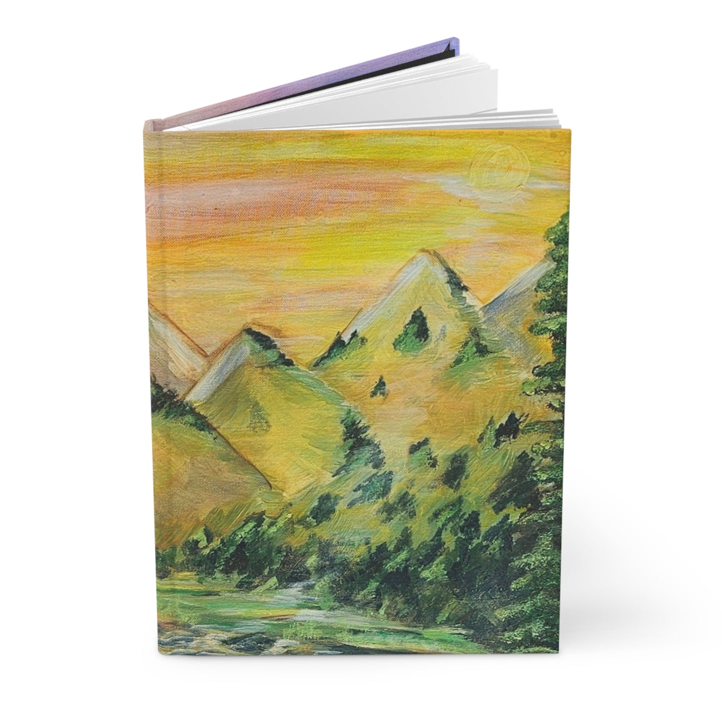 Sunset Mountains Hardcover Journal Matte 150 Pages, Printed Cover