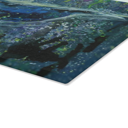 Whale Ocean Glass Cutting Board – Artistic Humpback Sea Life Kitchen Board