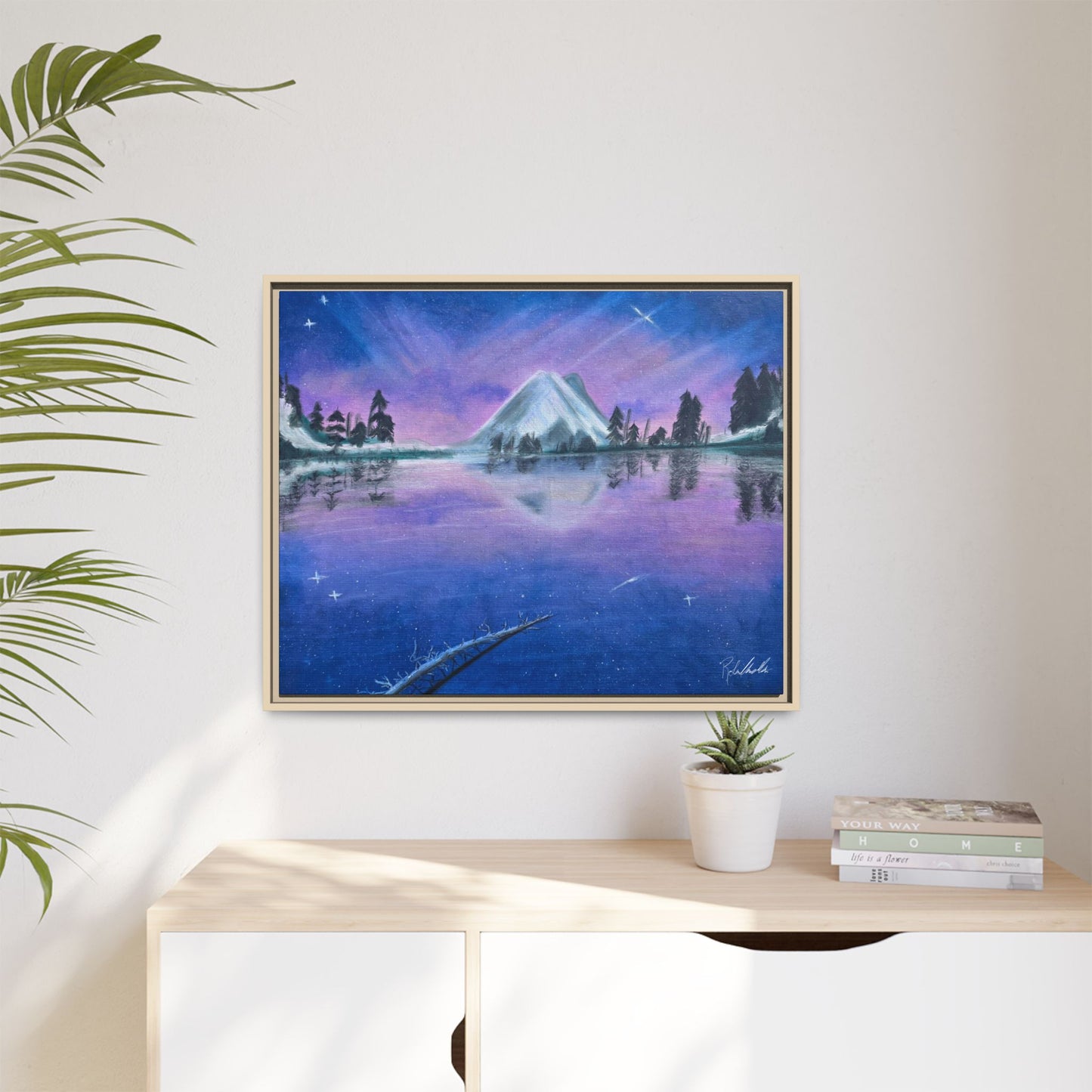 Purple Sky Over Lone Mountain Framed Wall Art