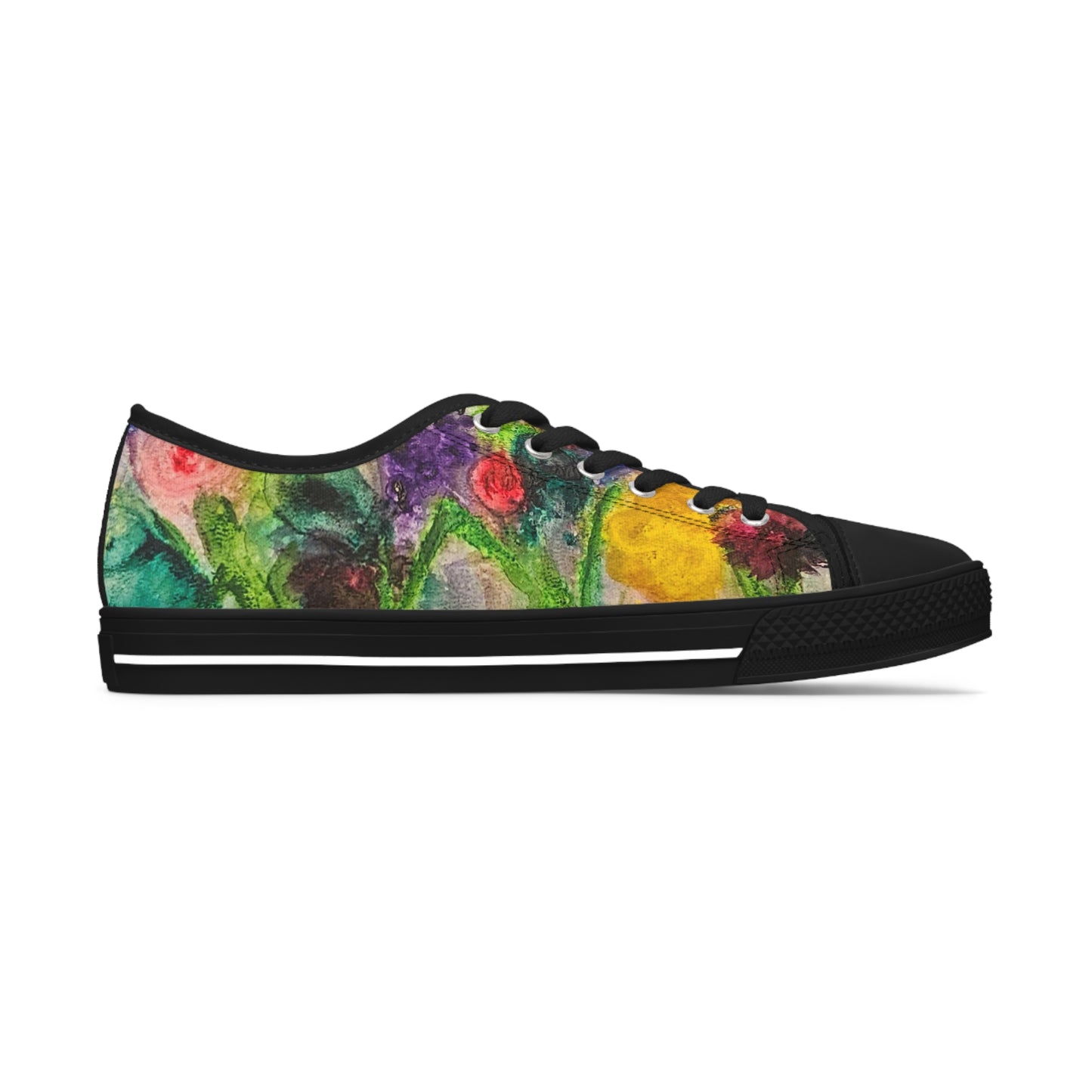 Watercolor Flower Unisex Low Top Sneakers