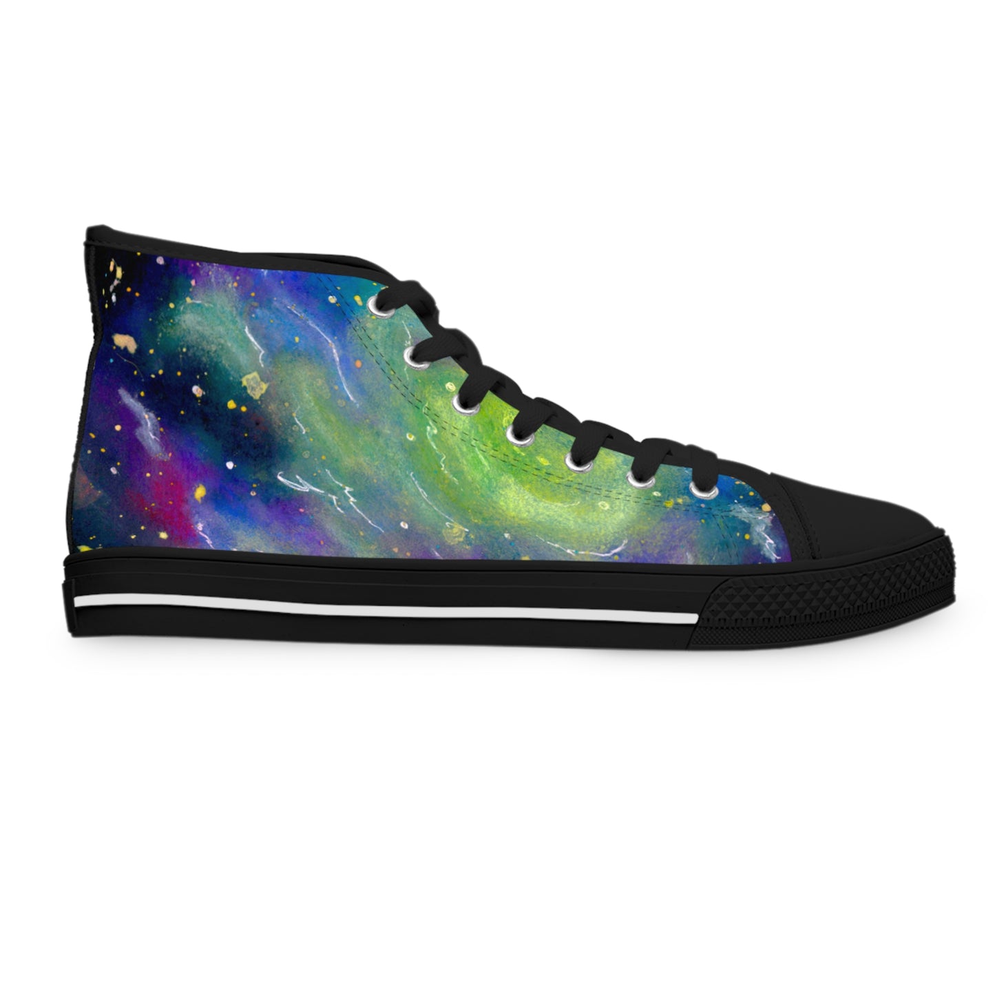 Galaxy Swirl High-Top Sneakers — Colorful Cosmic Women's Canvas Shoes