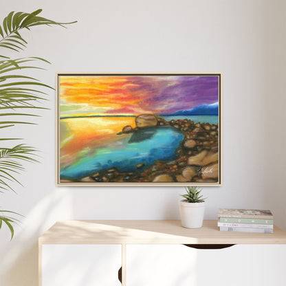 Sunset Ocean Beach Framed Wall Art