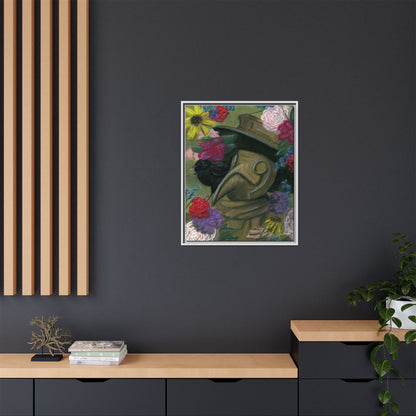 Plague Doctor and Raven Framed Wall Art