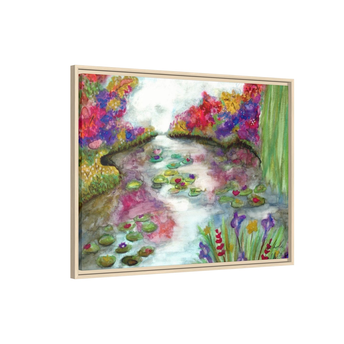Floral Summer Pond Framed Wall Art