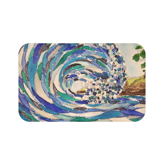 Stained Glass Waves Bath Mat